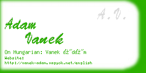 adam vanek business card